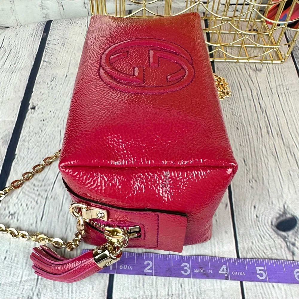 Gucci Soho crossbody bag in magenta pink leather *new with defect* - Picture 12 of 14